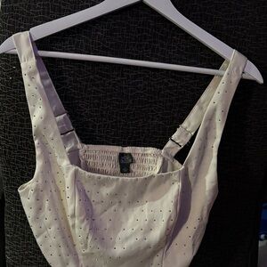 White Sleeveless Top with Studded Details